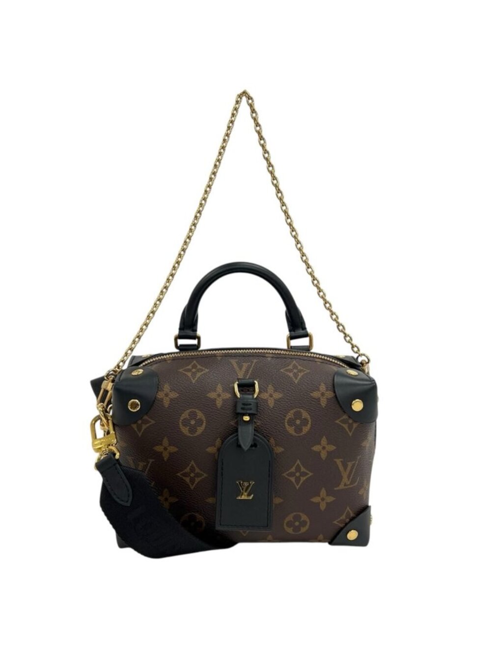 Louis Vuitton Petite Malle Souple Monogram Shoulder Bag Canvas Brown